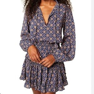 Misa Los Angeles Lorena tiered mini dress | smocked | boho | peasant sleeves